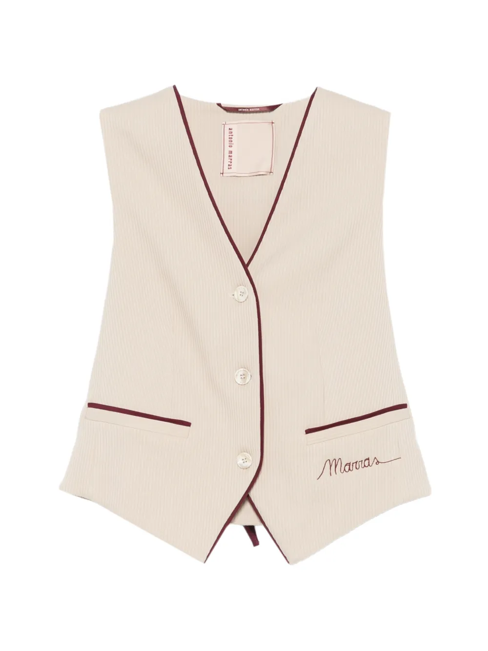 Antonio Marras embroidered-logo pinstriped waistcoat - Toni neutri