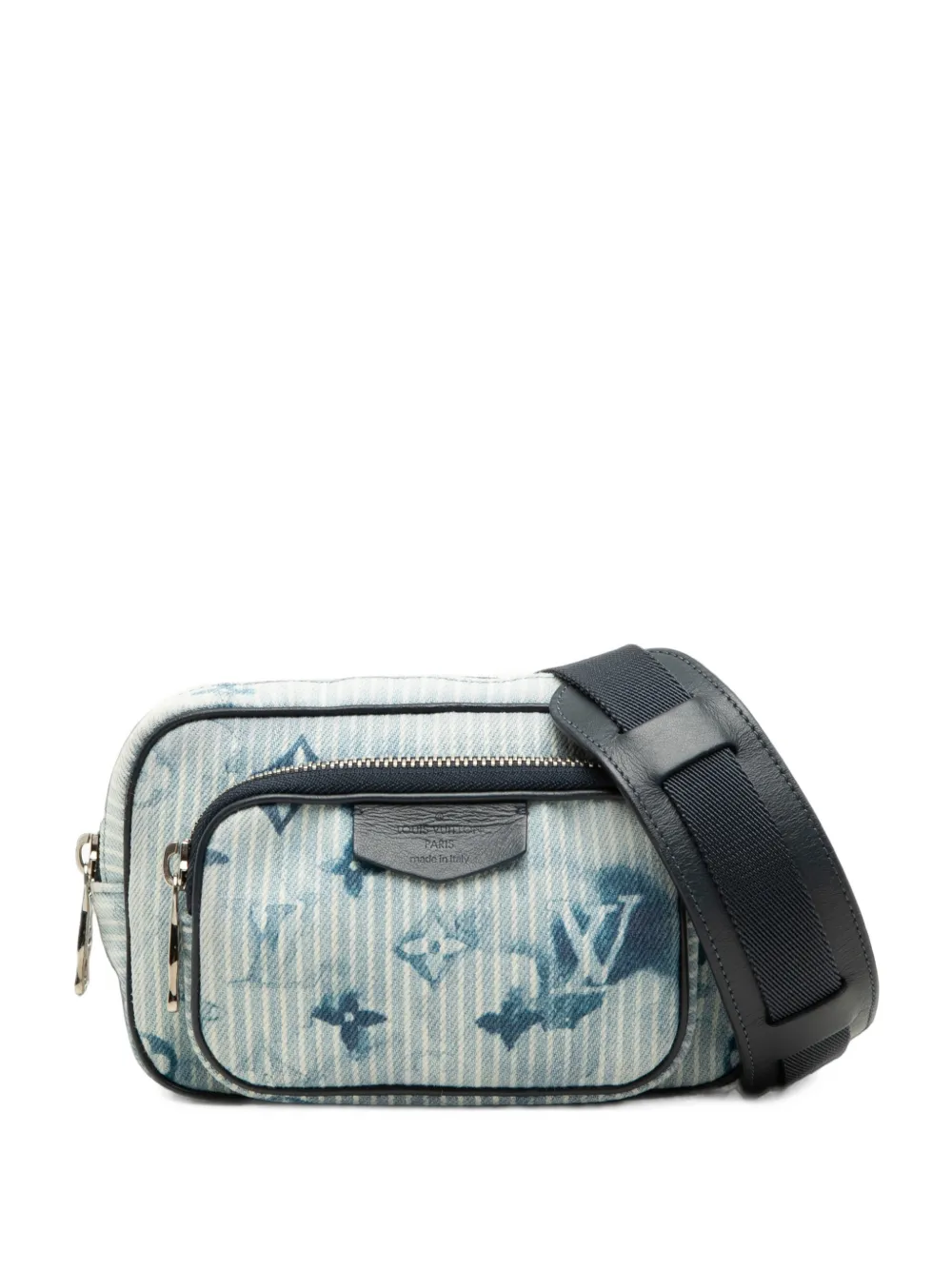Louis Vuitton Pre-Owned Borsa a tracolla Watercolor Hickory Stripes Outdoor in denim con monogramma 2021 - Blu