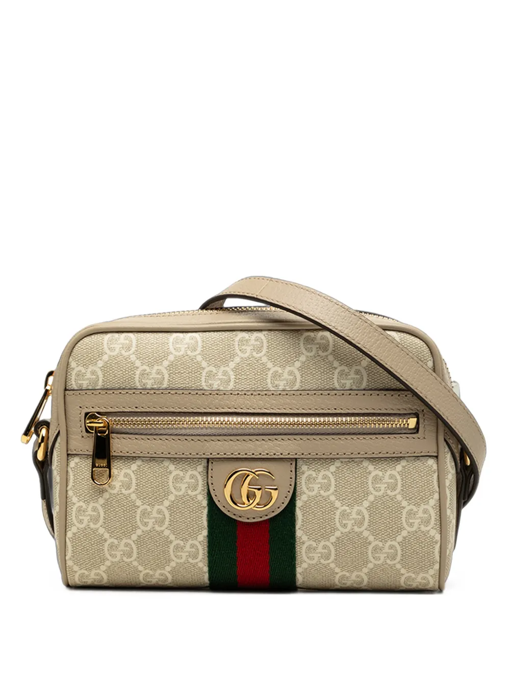 Gucci Pre-Owned 2016-2026 Mini GG Supreme Web Ophidia crossbody bag - Braun
