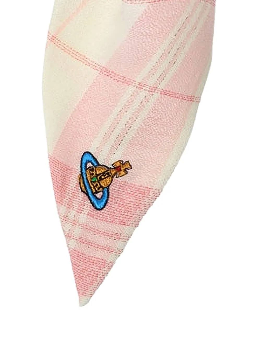 Vivienne Westwood Grote geruite scrunchie met Orb-patch Beige
