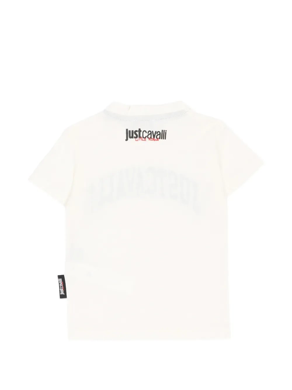 Just Cavalli Kids T-shirt met drukknopen en logoprint Beige