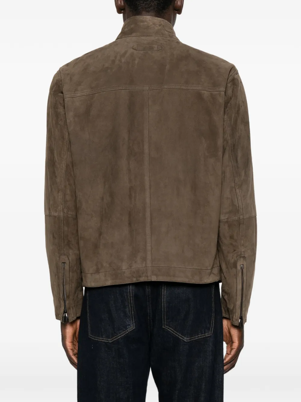 Brioni Jack met hoge hals Bruin