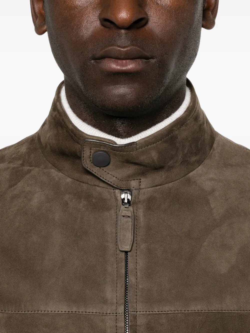 Brioni Jack met hoge hals Bruin