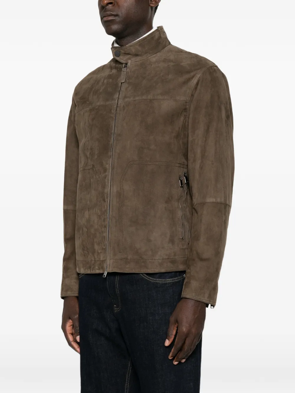 Brioni Jack met hoge hals Bruin