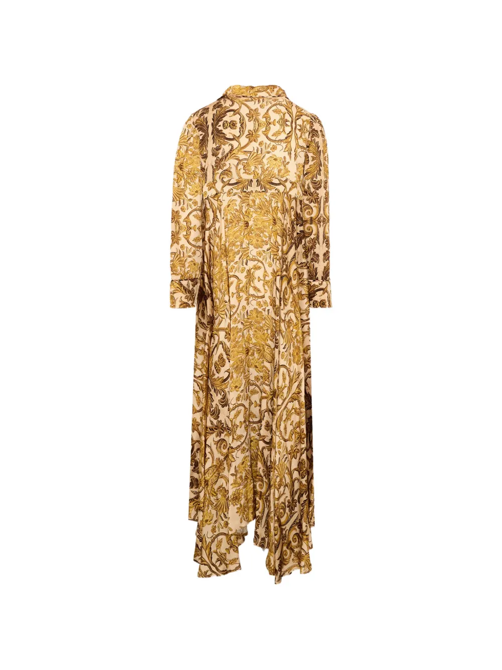 Roberto Cavalli Junior Maxi-jurk met bloemenprint en lange mouwen Goud
