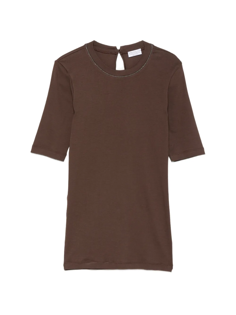 Brunello Cucinelli monili-chain T-shirt - Marrone