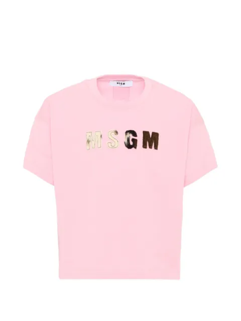 MSGM Kids camiseta con parche del logo