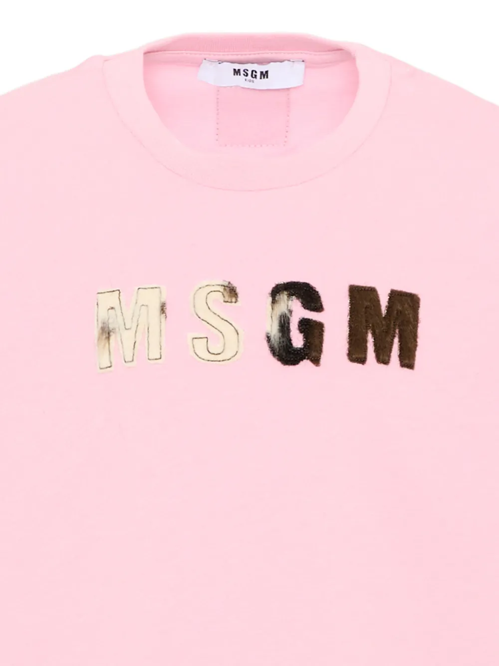 MSGM Kids T-shirt met logopatch Roze