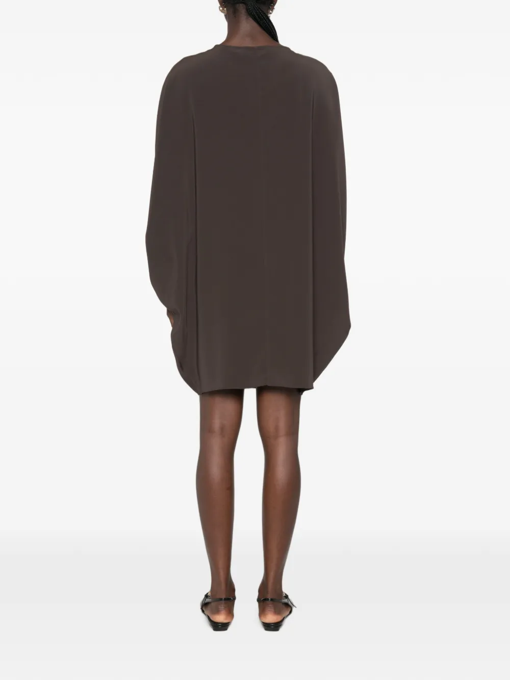 Gianluca Capannolo Iris mini-jurk met vleermuismouwen Bruin