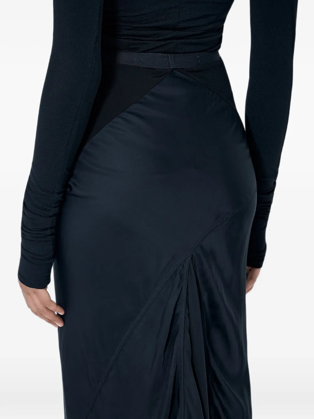 Rick Owens DBL asymmetrische midi-rok Zwart