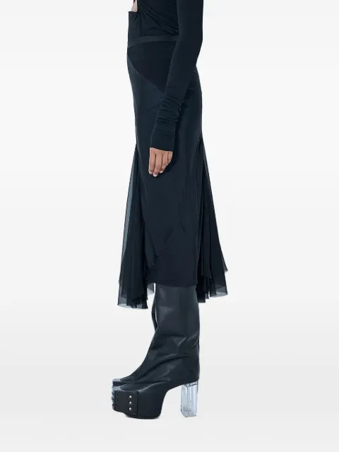 Rick Owens jupe mi-longue DBL à design asymétrique