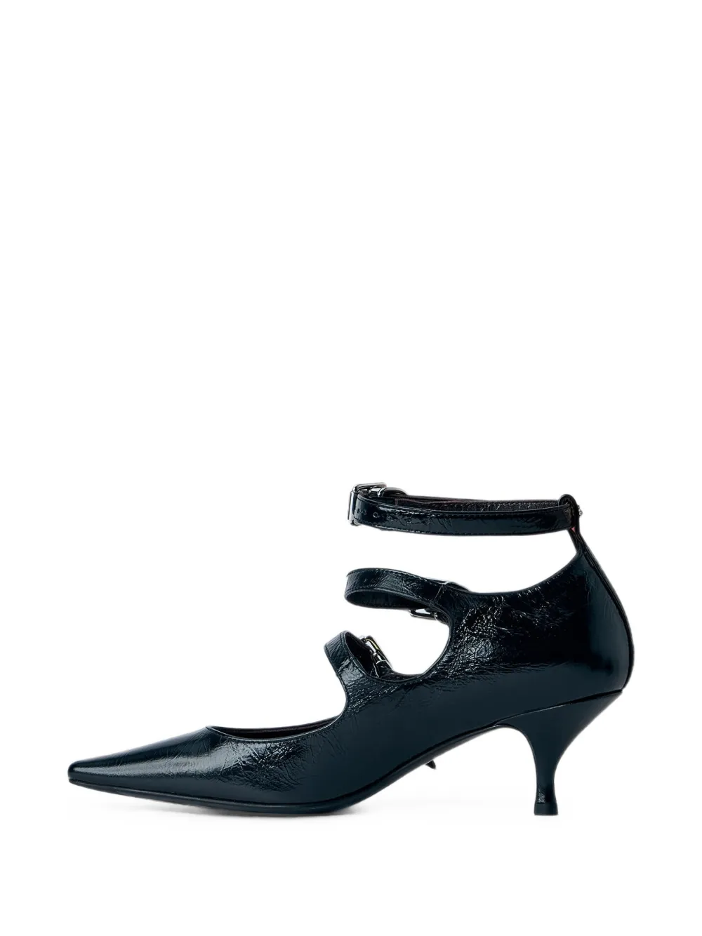 Vivienne Westwood Napoli triple buckle-fastening pointed-toe pumps Zwart