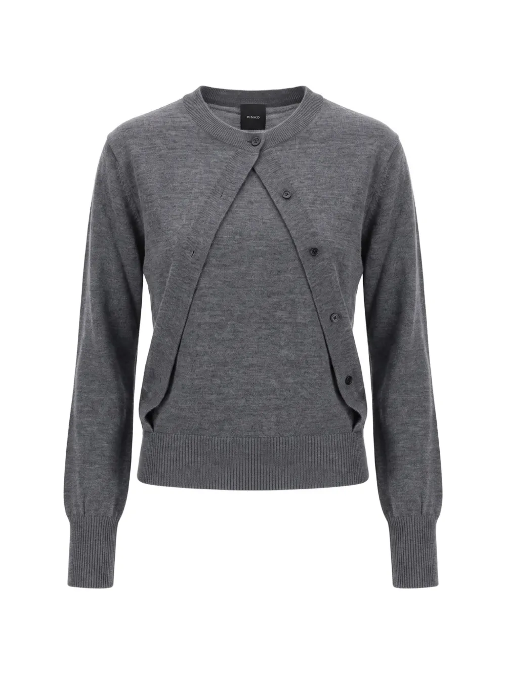 PINKO sleeveless sweater with integrated cardigan - Grigio