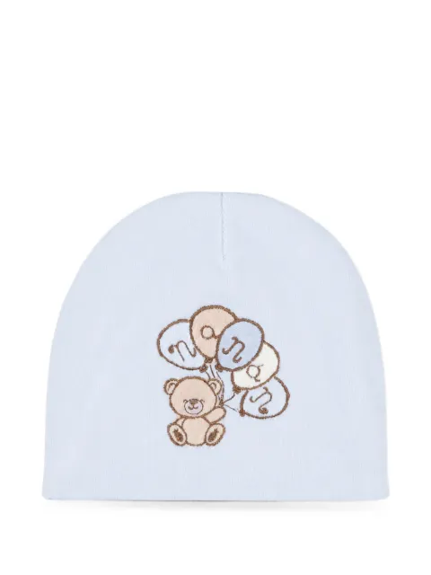 NANAN teddy-bear embroidered beanie hat