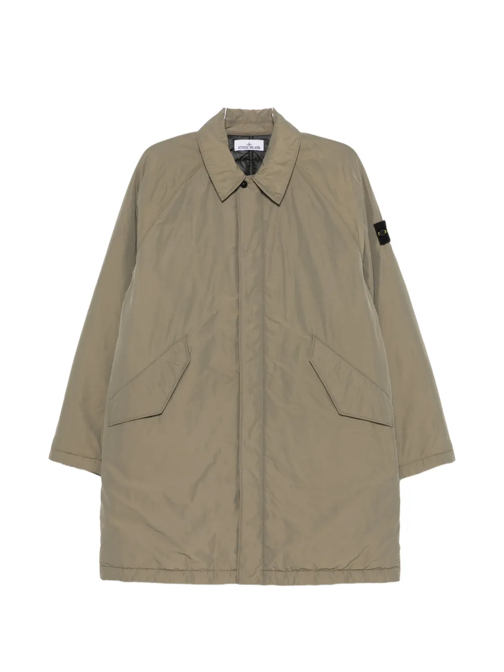 Stone Island logo-patch raglan-sleeve coat - Grün
