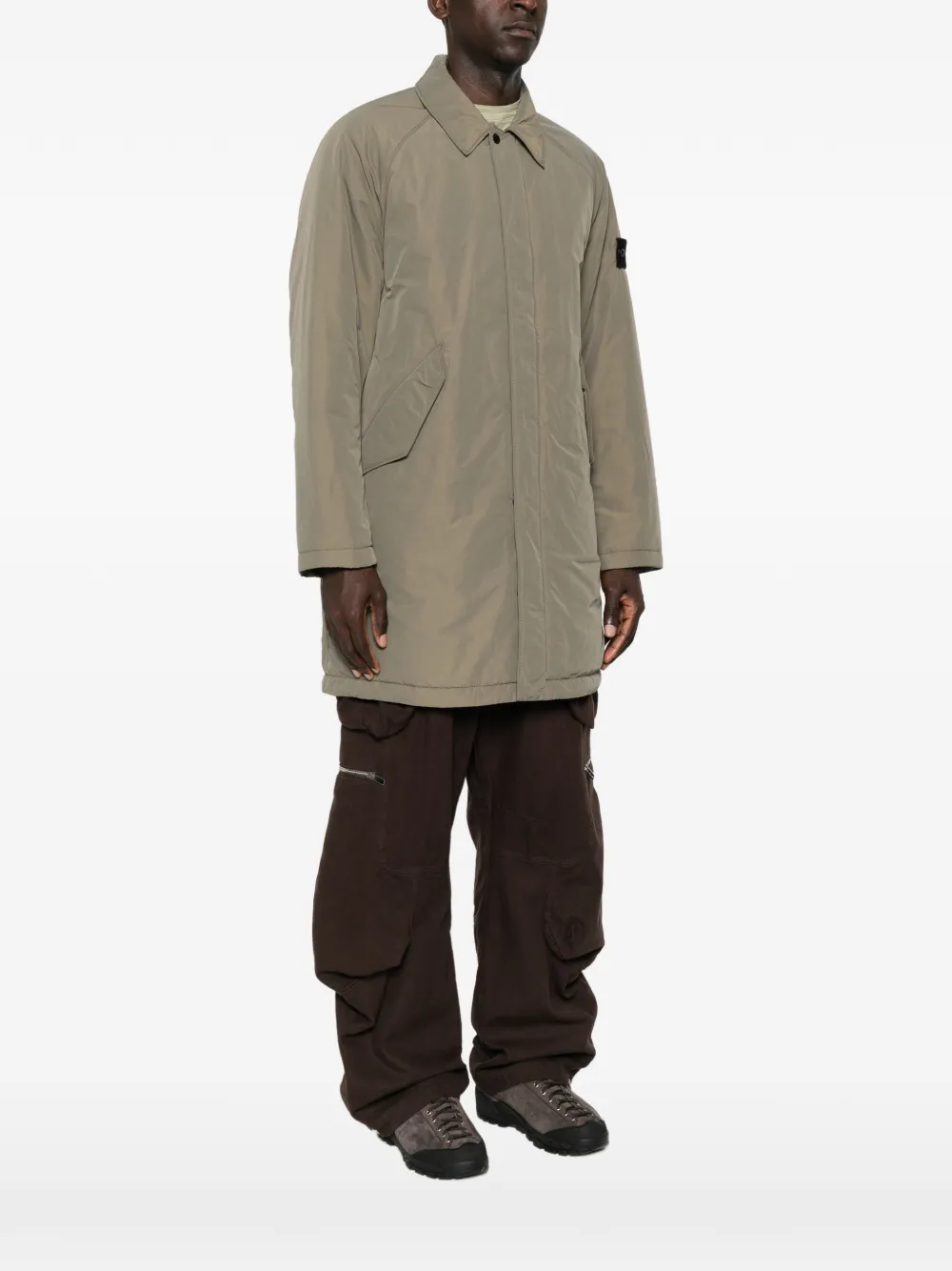Stone Island Jas met raglanmouwen en logo-patch Groen