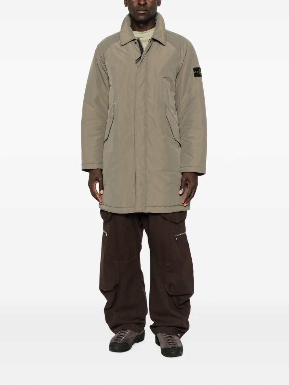 Stone Island Jas met raglanmouwen en logo-patch Groen