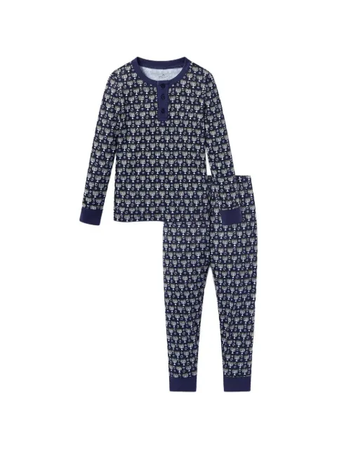 Petite Plume graphic-print pima cotton pajama set