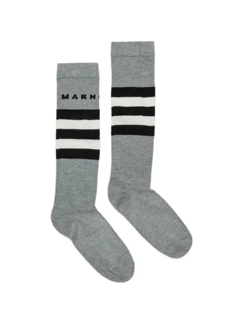 Marni Kids logo-intarsia striped socks