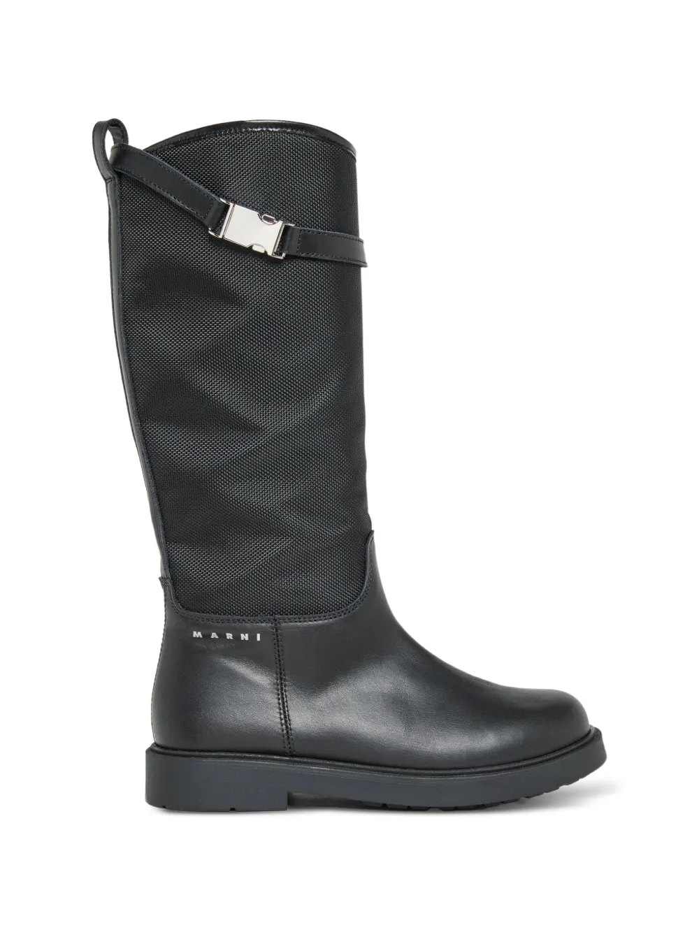 Marni Kids buckle-strap panelled boots Zwart