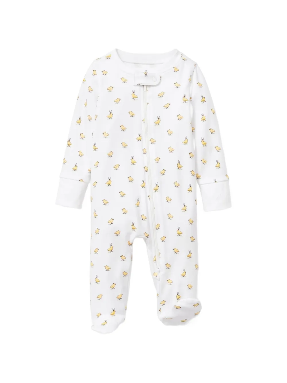 Petite Plume chick-print Pima romper - White