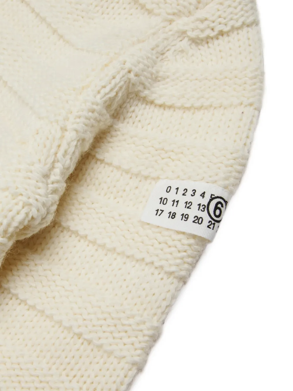 MM6 Maison Margiela Kids Gerafelde ribgebreide trui Wit