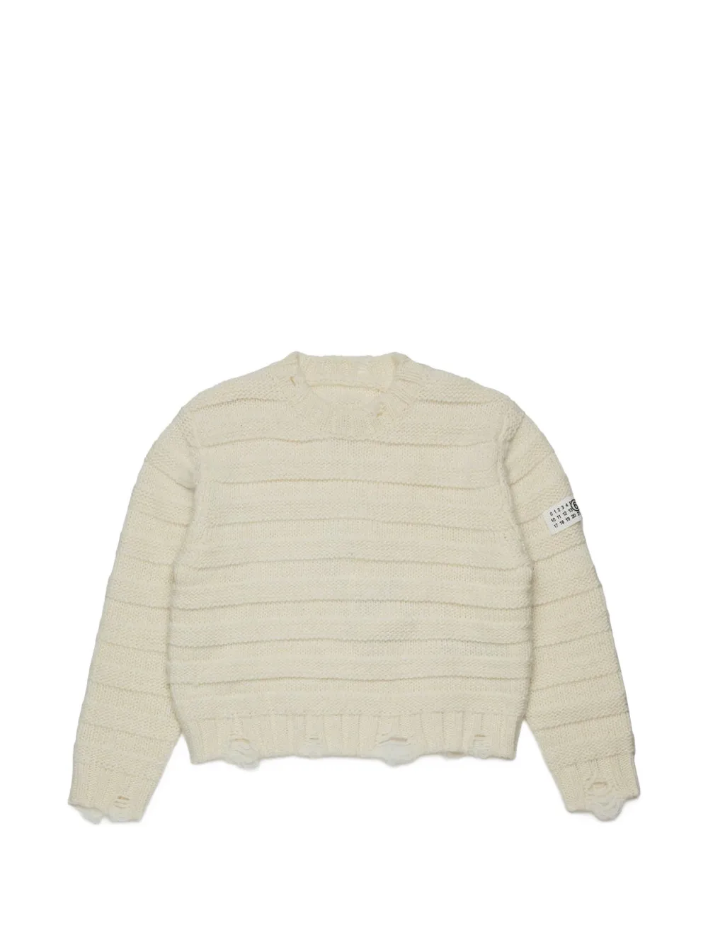 MM6 Maison Margiela Kids Maglione con effetto vissuto - Bianco