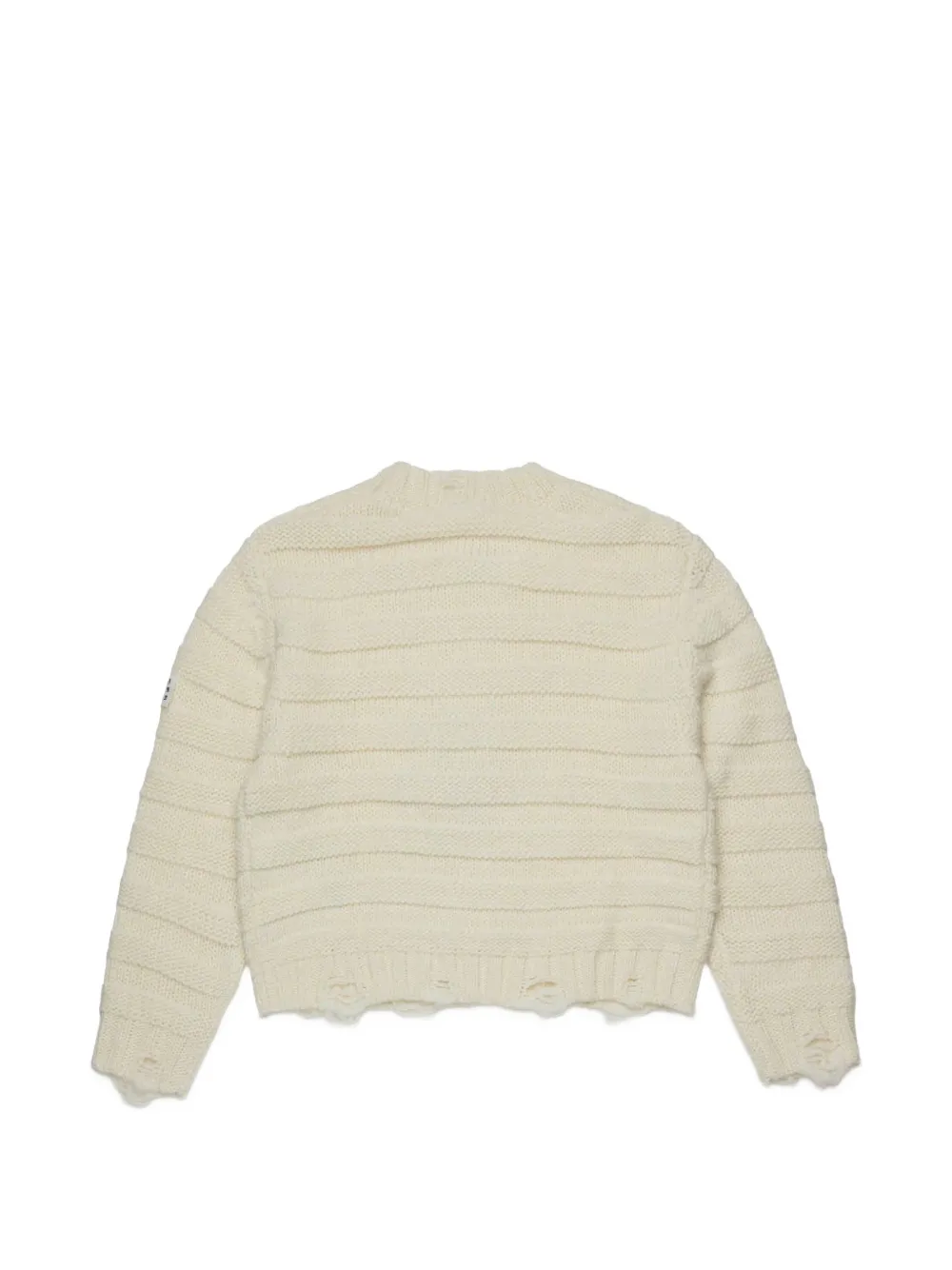 MM6 Maison Margiela Kids Gerafelde ribgebreide trui Wit