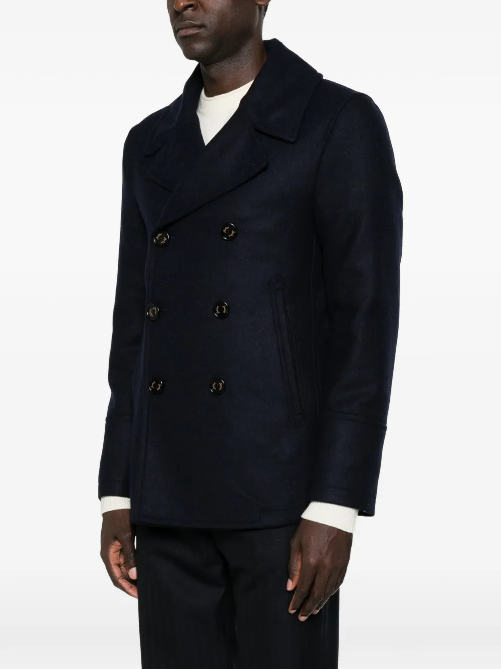 Sealup Button-down jack met dubbele rij knopen Blauw