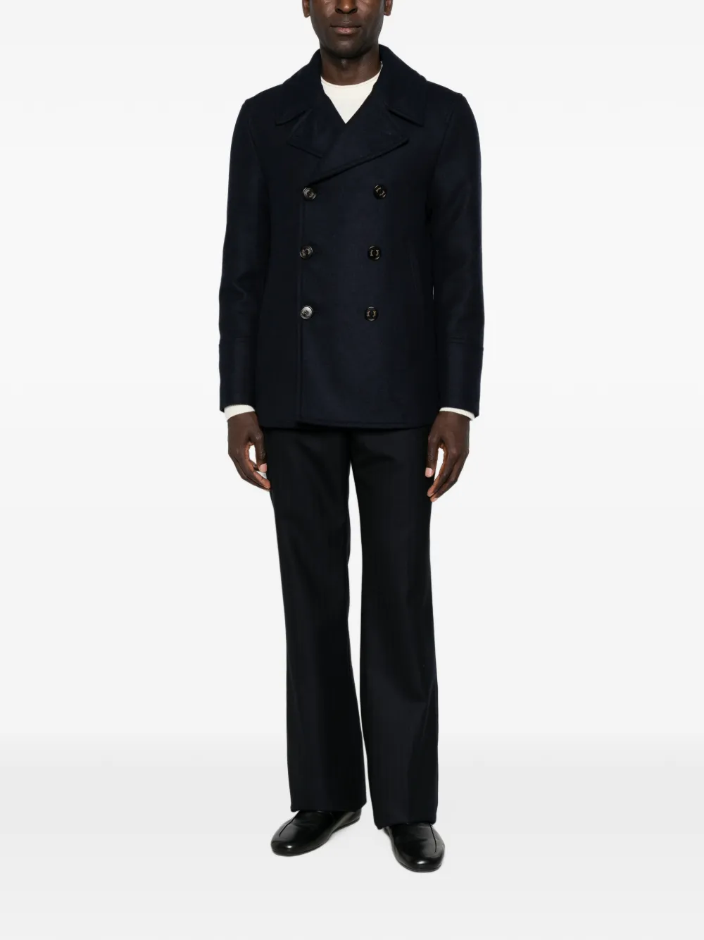 Sealup Button-down jack met dubbele rij knopen Blauw