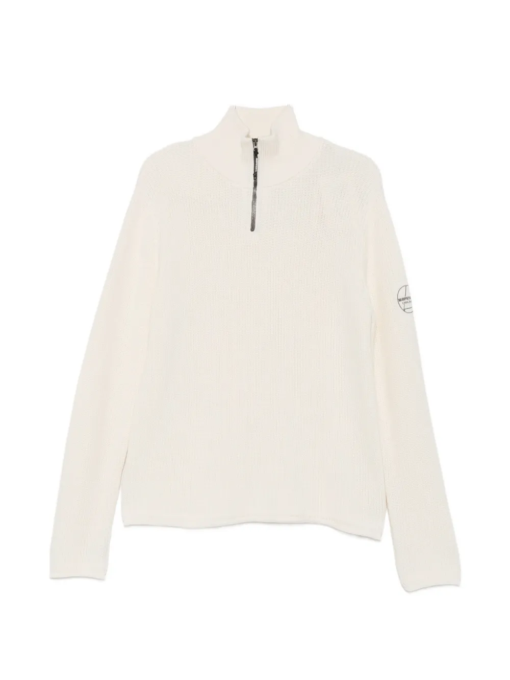 Murphy&Nye Fender ribbed-knit quarter-zip sweater - Toni neutri