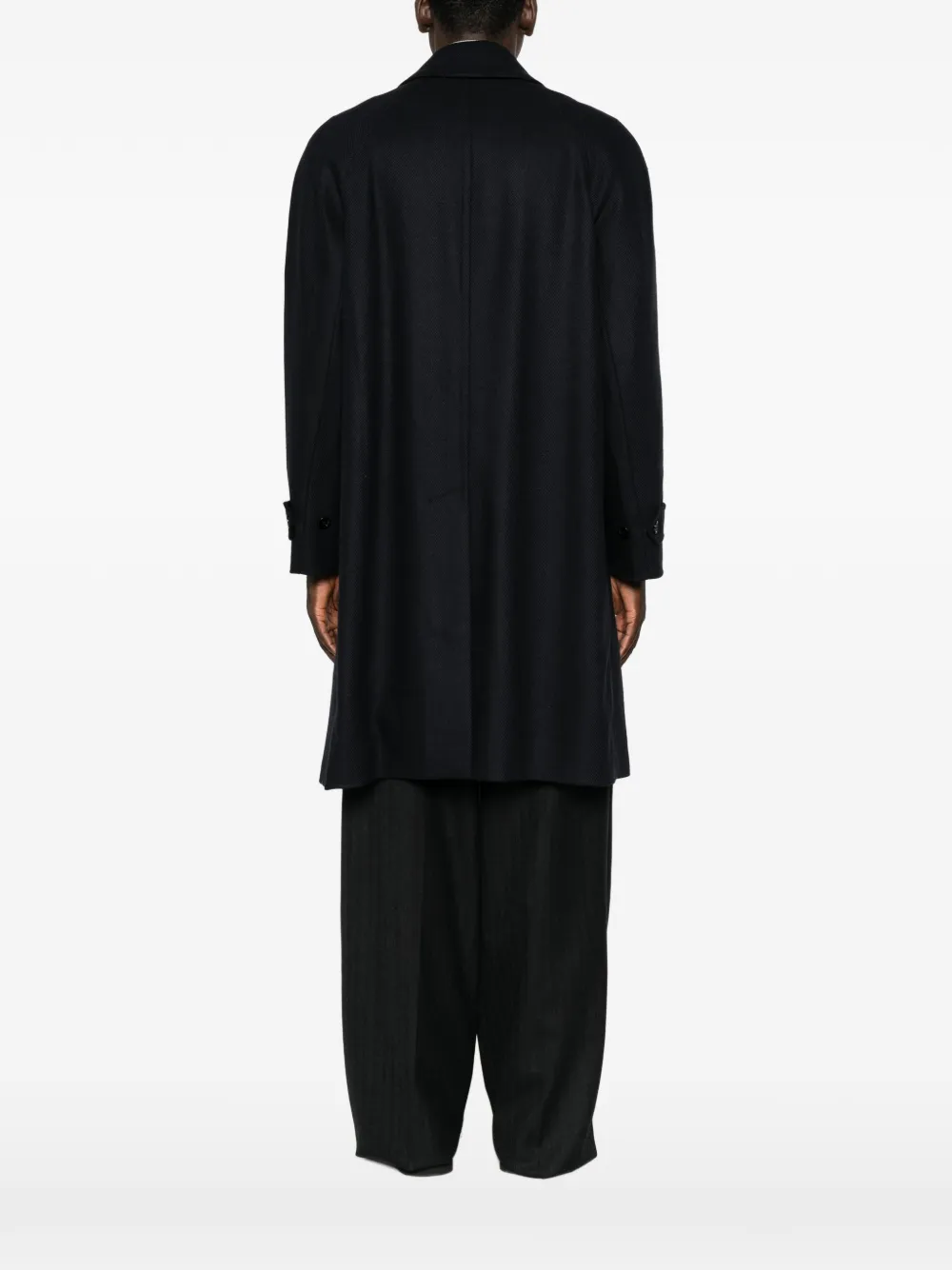 Lardini Jas met raglan mouwen en geweven visgraatpatroon Blauw