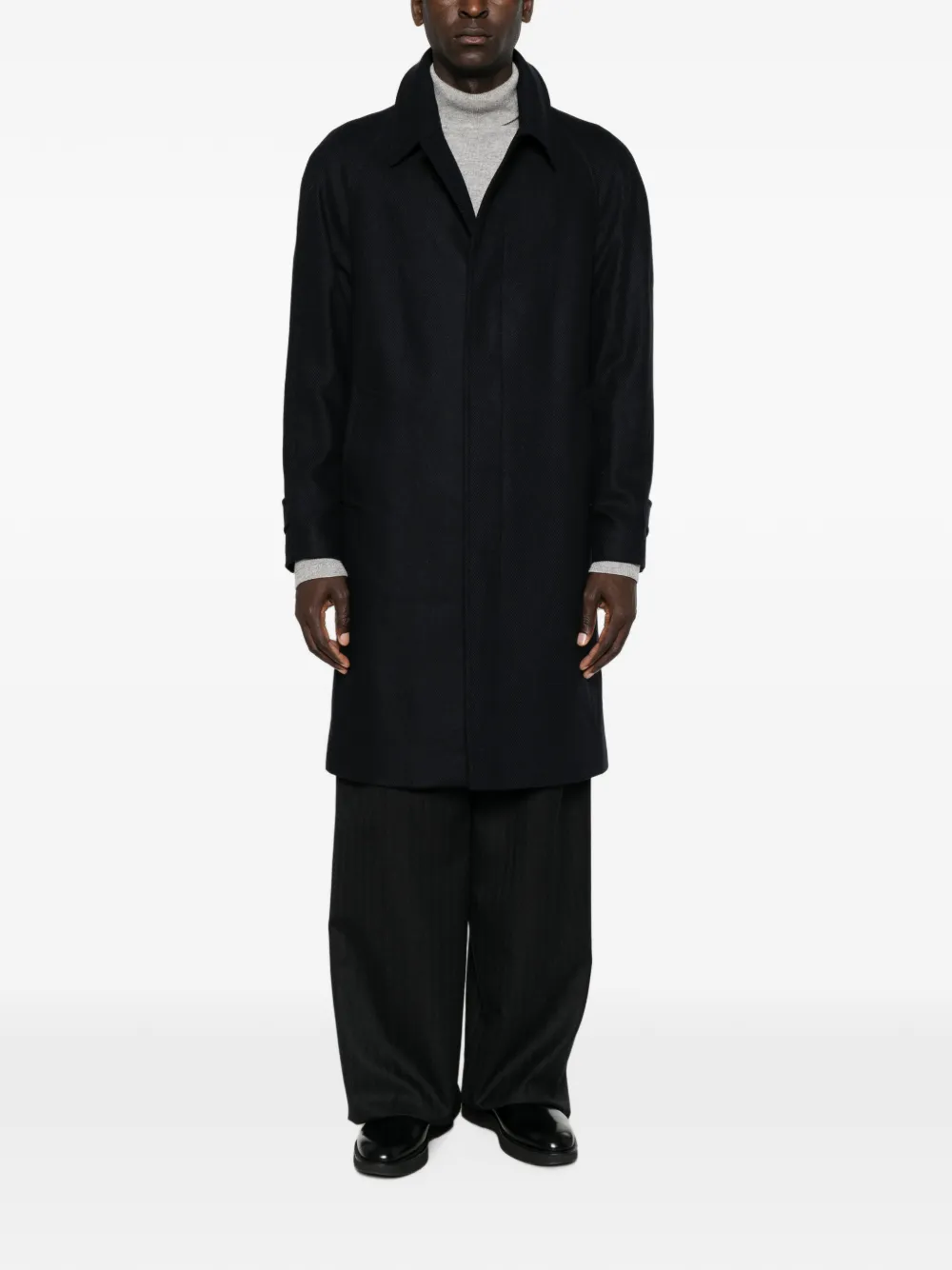 Lardini Jas met raglan mouwen en geweven visgraatpatroon Blauw