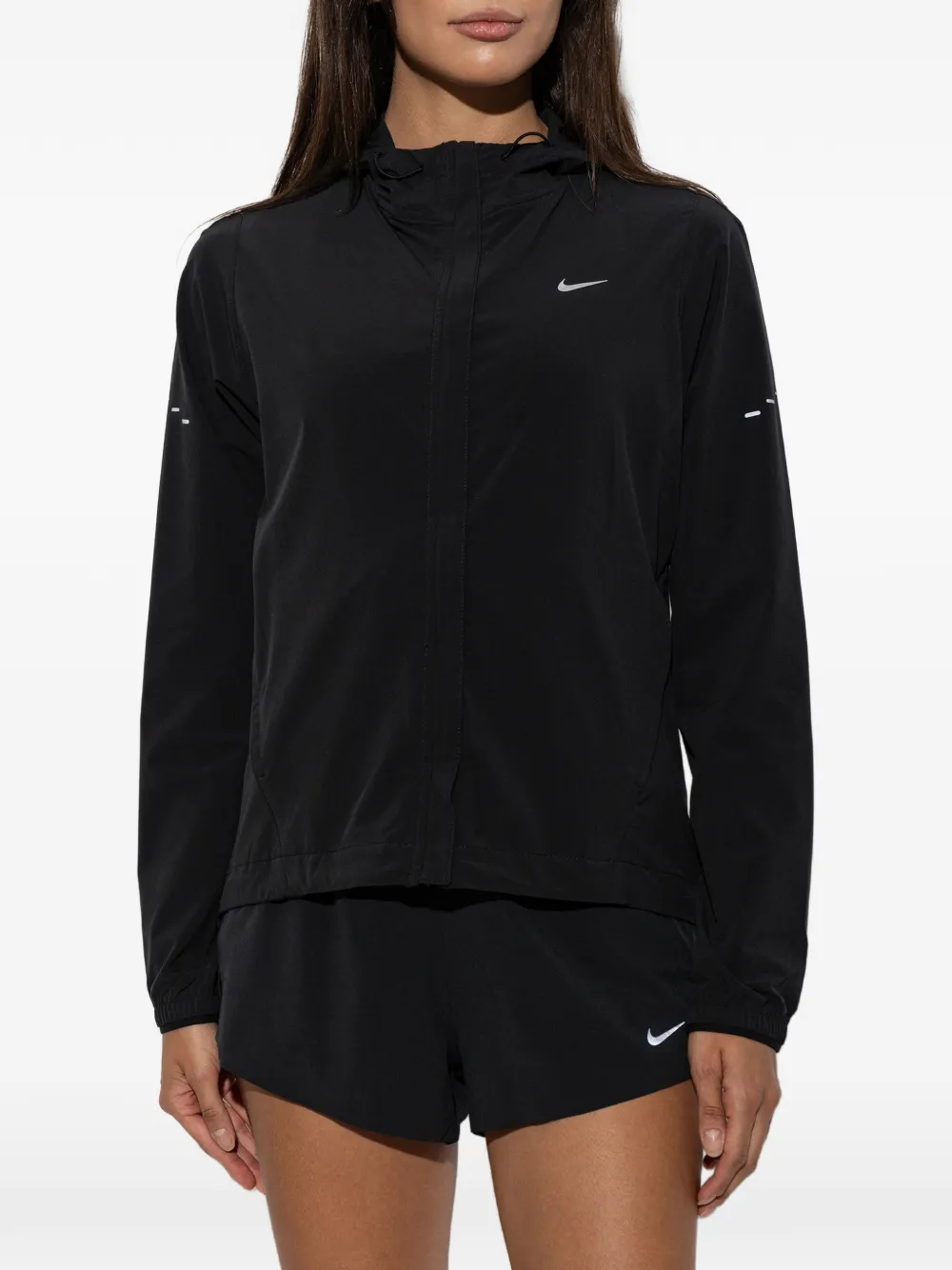 Nike Swift logo-print hooded sweatshirt Zwart