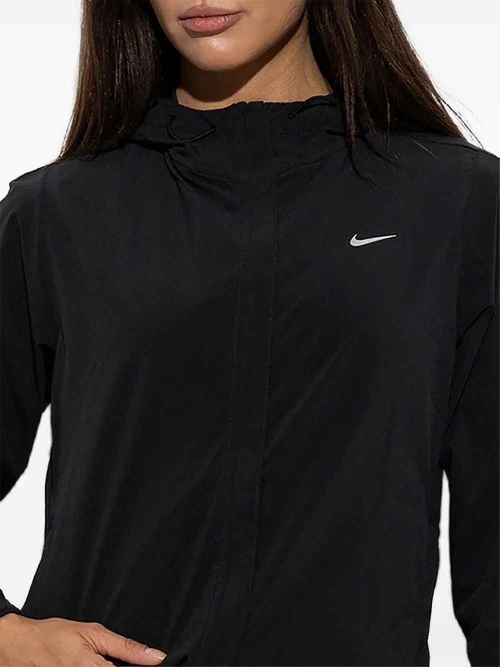 Nike Swift logo-print hooded sweatshirt Zwart