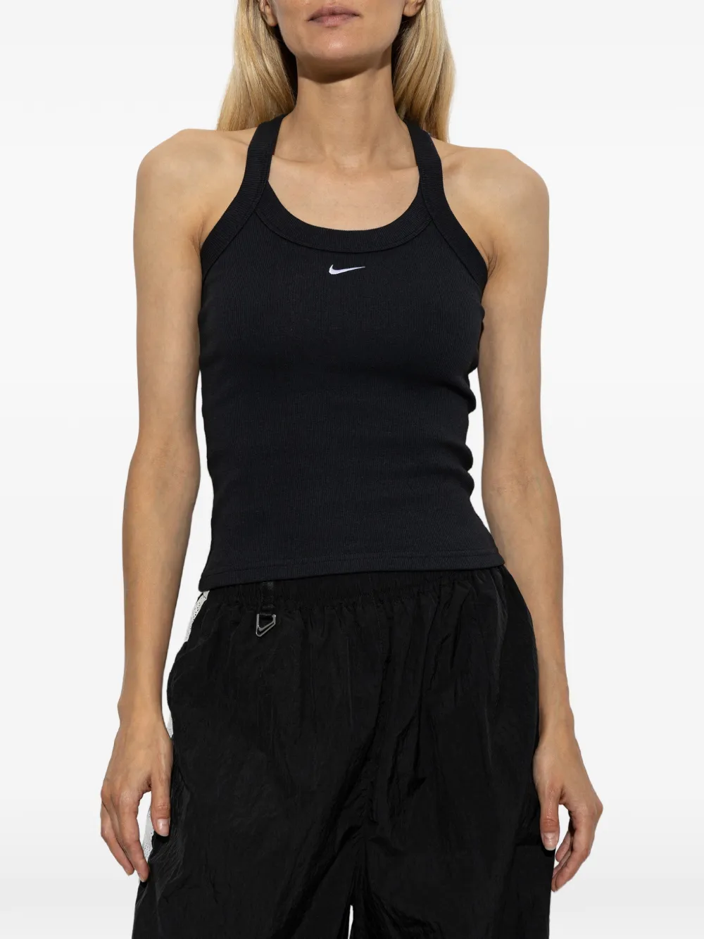 Nike Chill ribbed racerback top Zwart