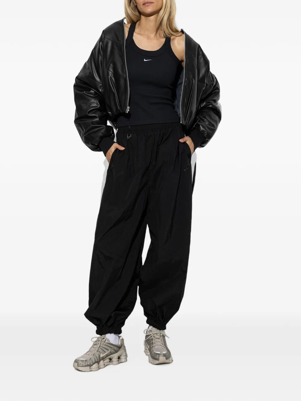 Nike Chill ribbed racerback top Zwart