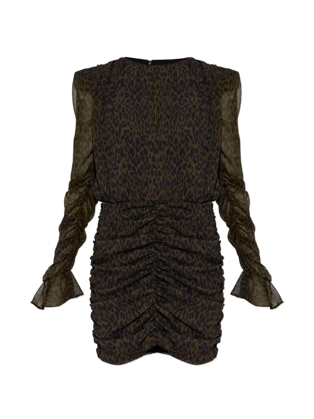 ROTATE BIRGER CHRISTENSEN ruched flower mini dress dark brown - Braun