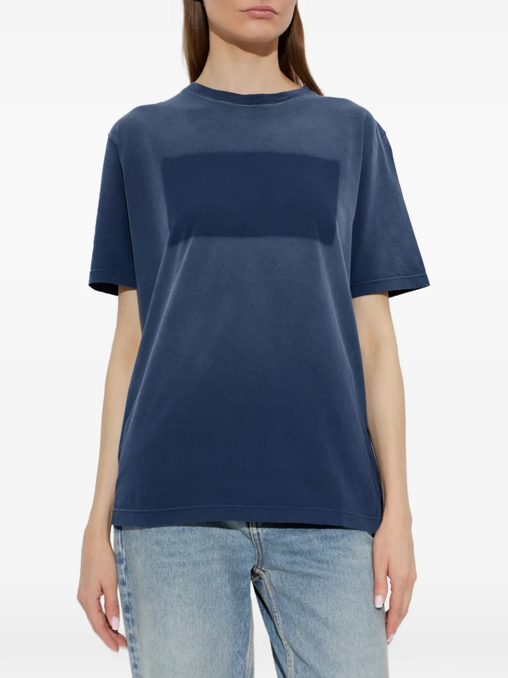 Maison Margiela Jersey T-shirt met tonale patch Blauw