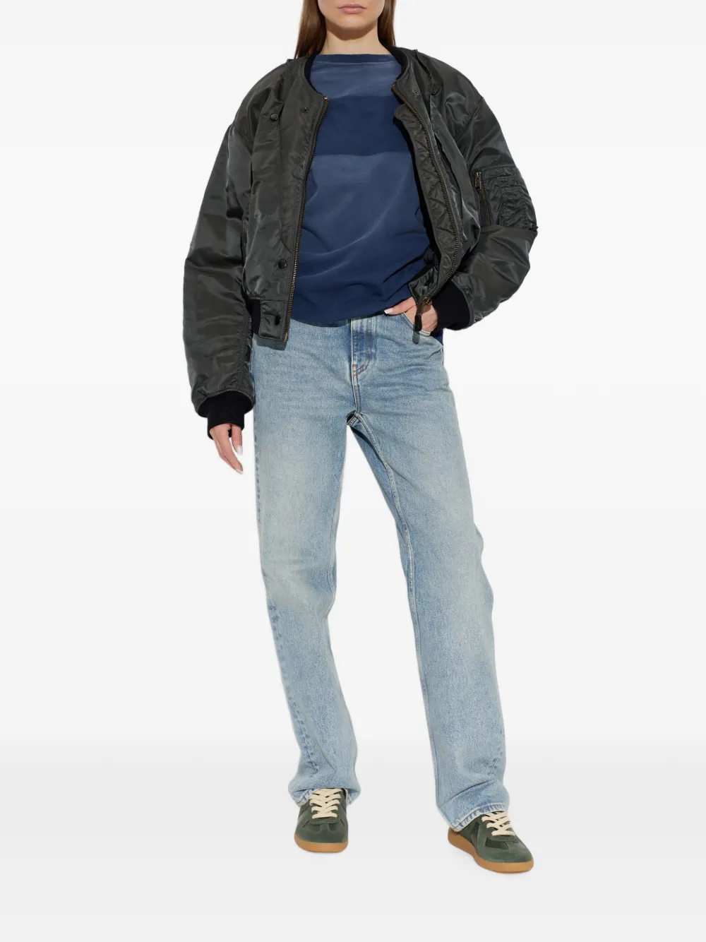 Maison Margiela Jersey T-shirt met tonale patch Blauw
