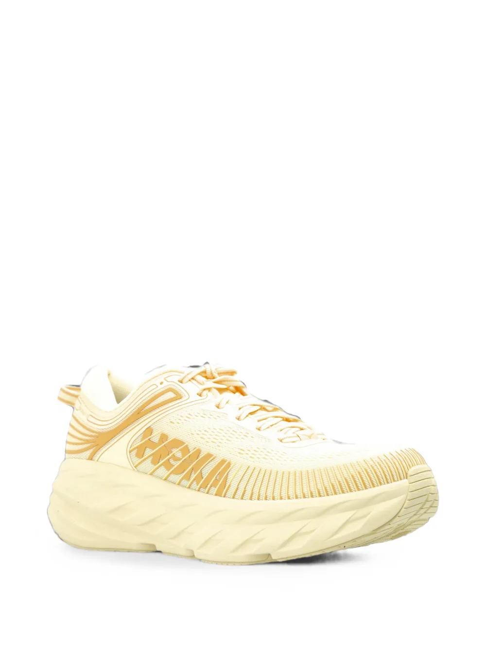 HOKA Bondi 7 mesh sneakers Geel
