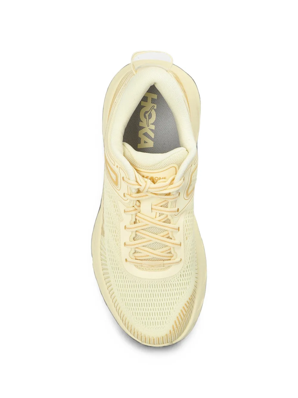HOKA Bondi 7 mesh sneakers Geel