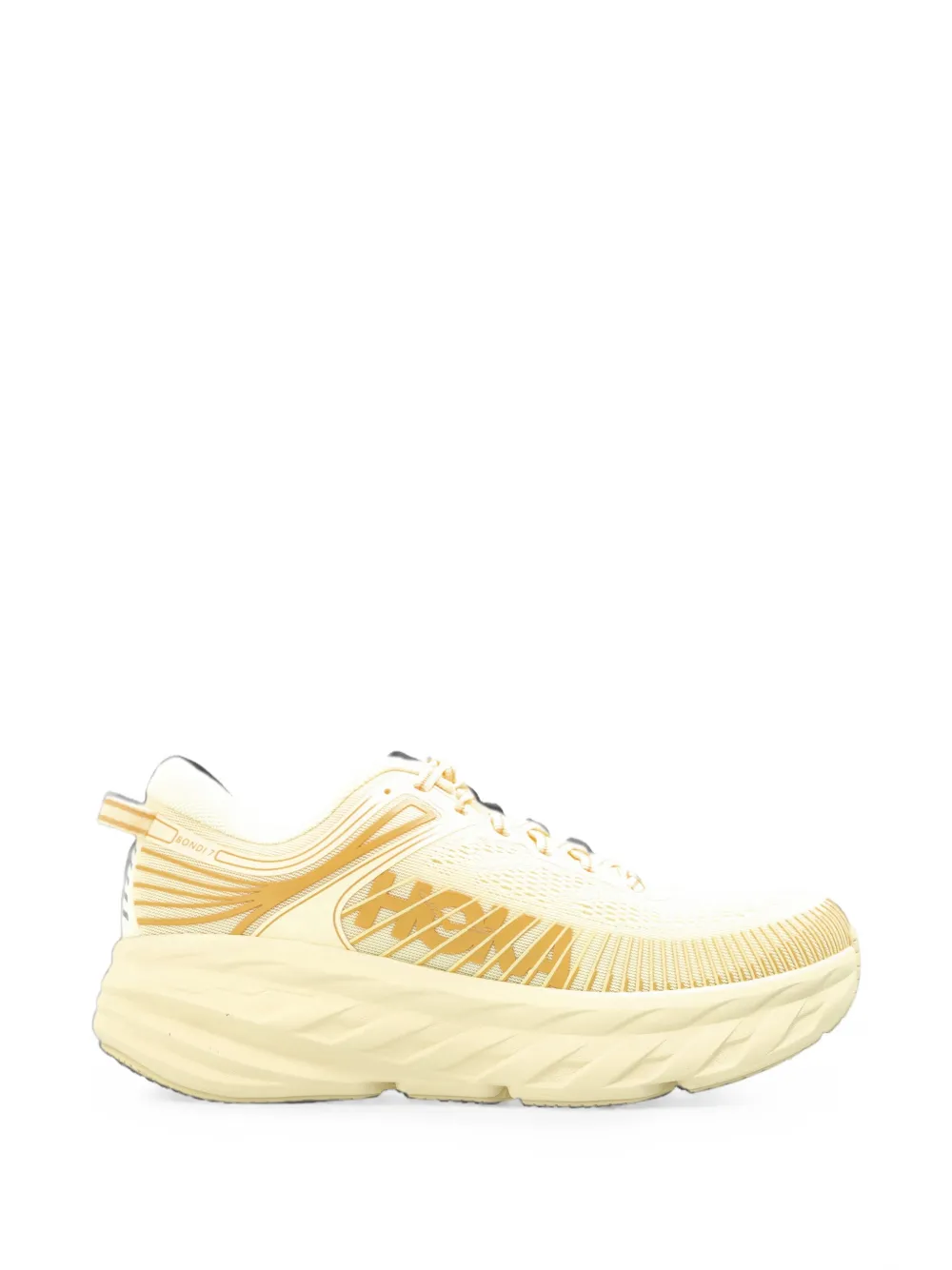 HOKA Bondi 7 mesh sneakers Geel