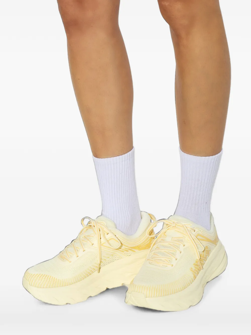 HOKA Bondi 7 mesh sneakers Geel