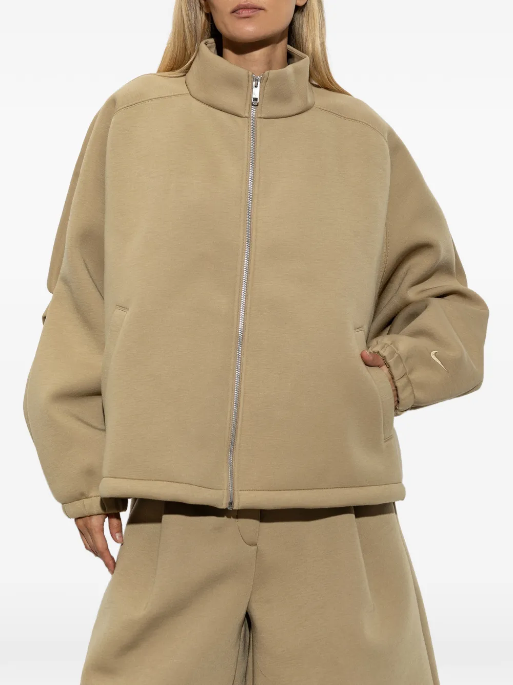 Nike zip-up high-neck sweatshirt Beige