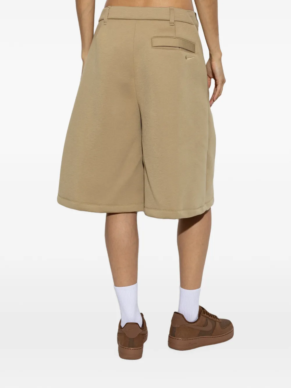 Nike pleated wide-leg shorts Beige