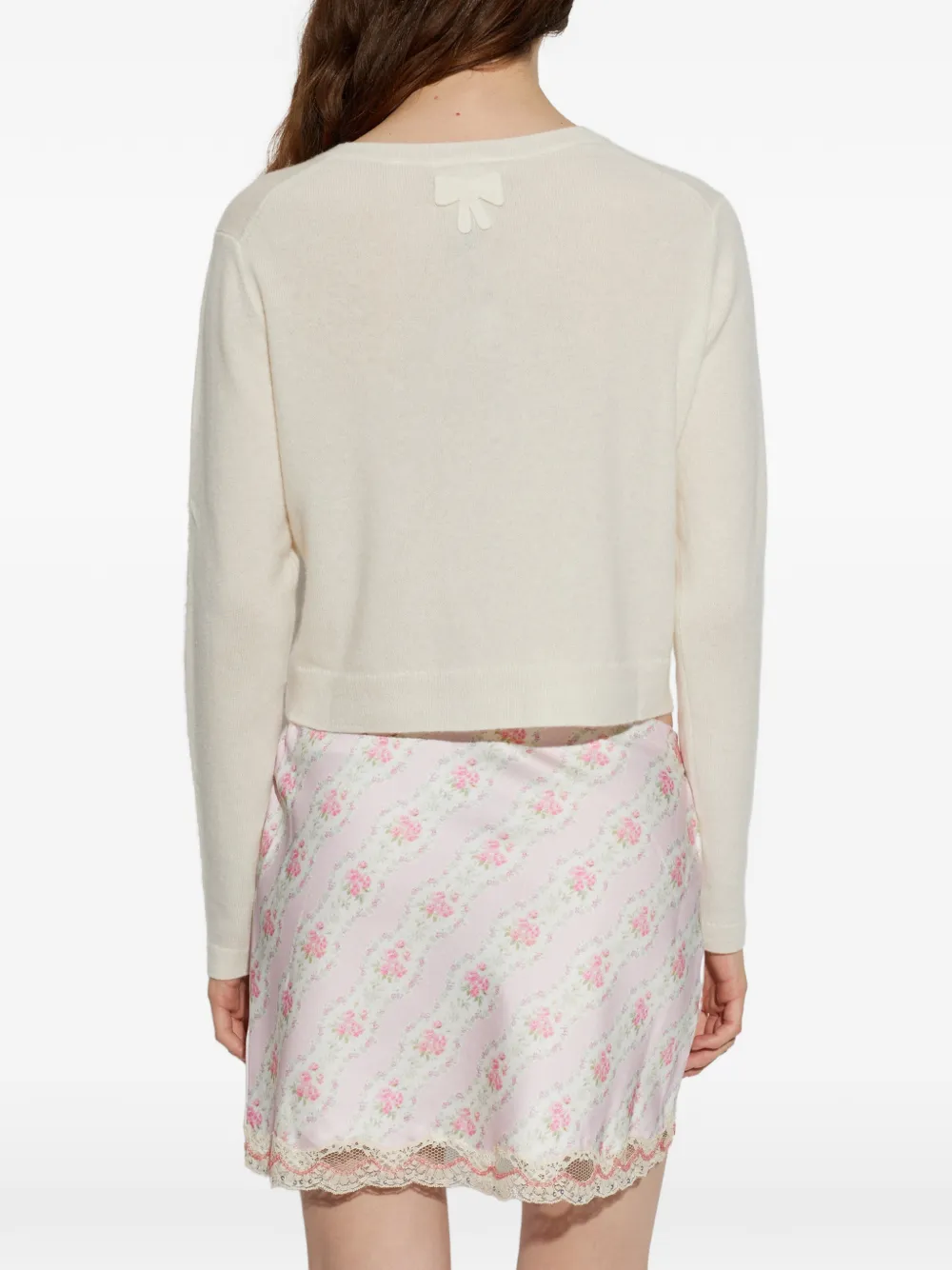 LoveShackFancy Cameron vest met strikdetail Beige