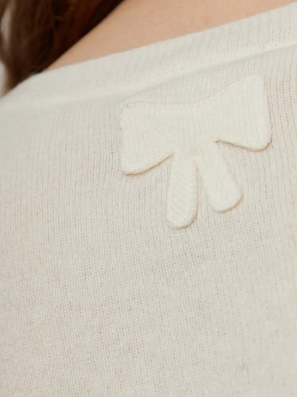 LoveShackFancy Cameron vest met strikdetail Beige
