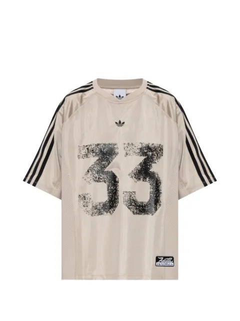 adidas playera con panel de malla y estampado de número