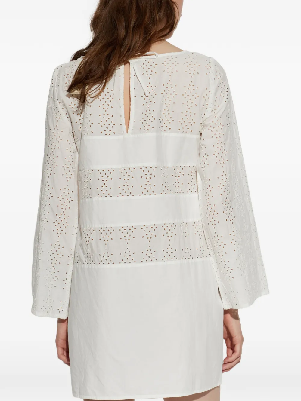 Posse Harriet broderie anglaise mini-jurk Wit